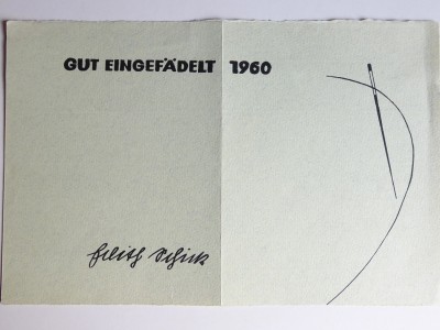 1960.  Gebrauchsgraphik. Entwurf für eine Geschäftskarte der Modegestalterin Edith Schick, Stuttgart.