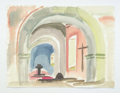 o.T. , Portal mit Blick zum Kreuz