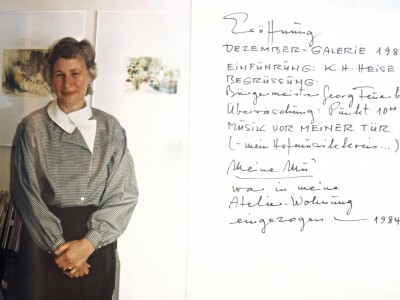 1984. Eleonore Kötter in ihrer Dezember-Galerie in der Atelierwohnung in der Alten Vogtei.