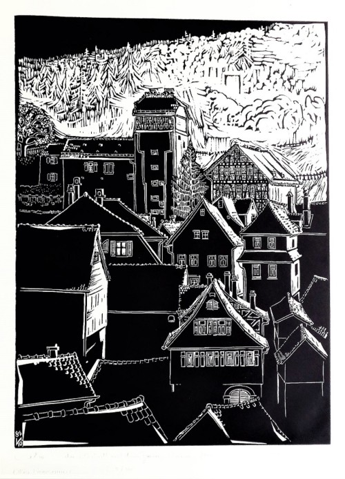 Calw, die Altstadt mit dem Zwingerturm