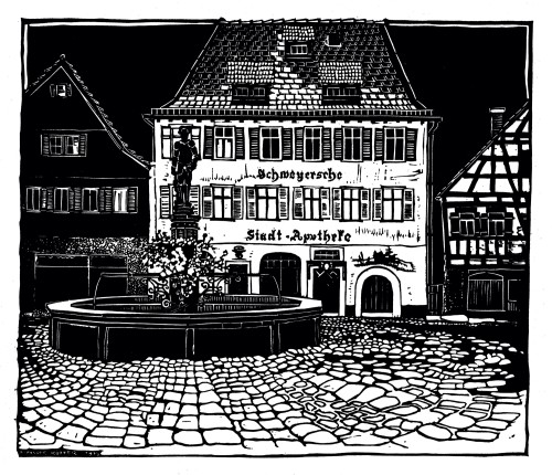 Dornstetten, Marktplatz mit Apotheke